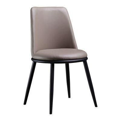 Nova Black Metal Bracket Modern Dining Room Furniture Dining Chair Leather Chair