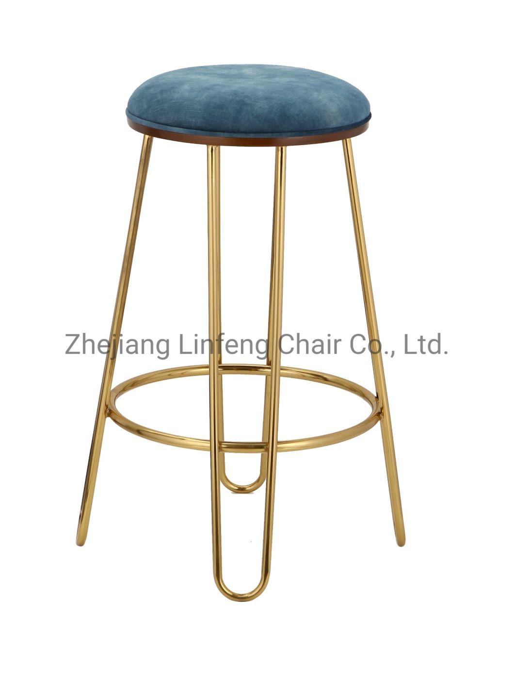 Chair Bar Counter Wholesale French Tall Table Restaurant Furniture Iron Luxury High Modern Gold Metal Stool Chair