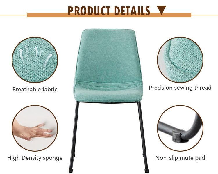 Modern Fabric Cafe Designs Metal Leg Elegant Nordic Luxury Velvet Restaurant Dining Chair