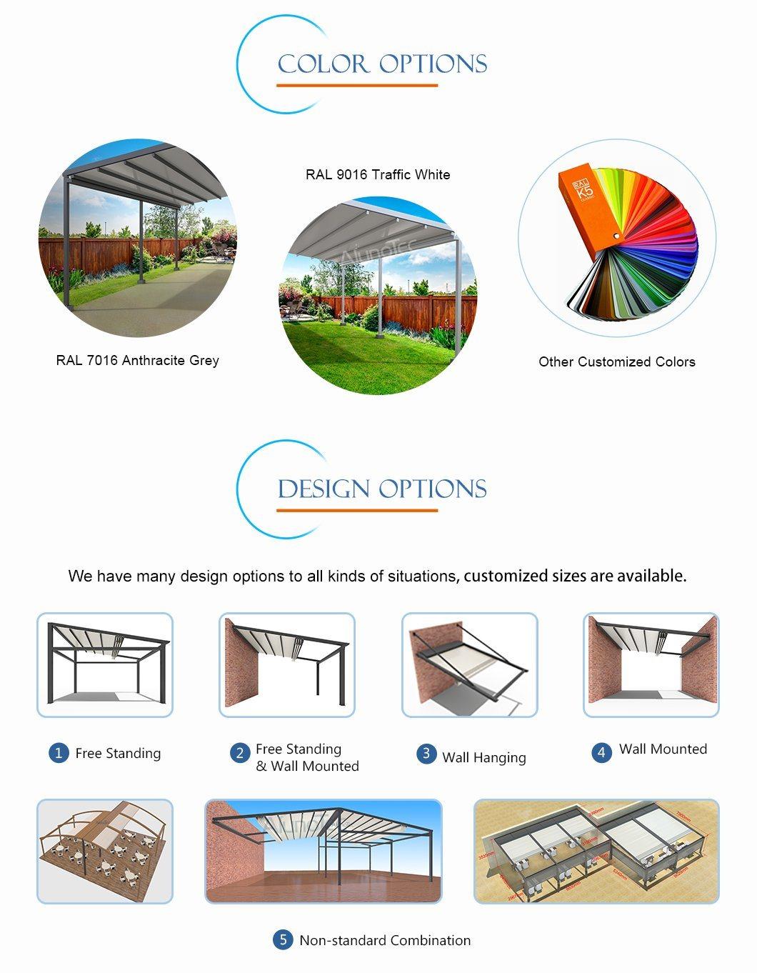 High Quality Outdoor Pergola System PVC Fabric Aluminum Retractable Roof