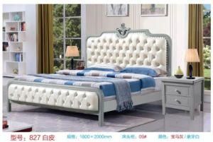 French Style Fabric PU Double Bed for Bedroom Furniture
