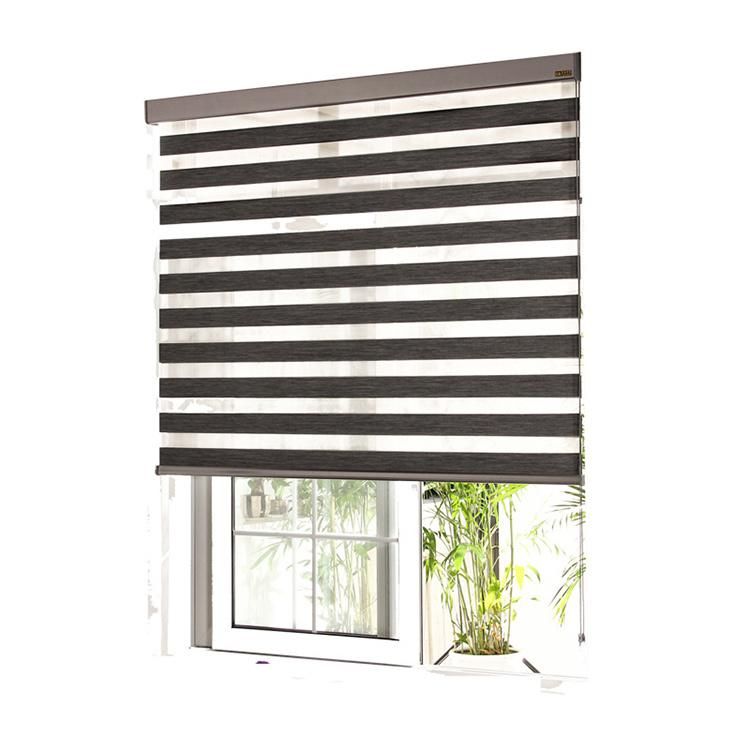 Wholesale High Quality Customized Modern Waterproof Blackout Zebra Blinds Thickening Roller Shutter Double Layer Shade Curtains for Room