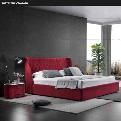 2020 New Designed Bedroom Furniture Set Velvet Material Luxury Hotel Bed Made in China