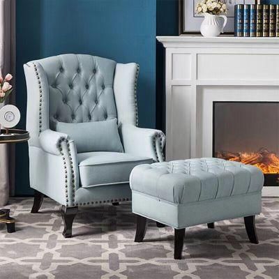 Luxury Metal Frame Fabric Living Room Chair Home Furniture Leisure Sofa Chairs