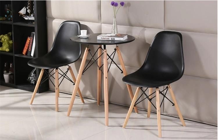 China Supplier European Style Modern Cafe Furniture Nordic Side Tables Dining Room Set with Chairs Restaurant Coffee Table Solid Wood MDF Round Dining Table