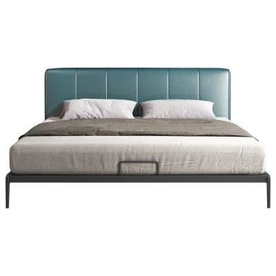 New Design Modern Upholstery Bed with Headboard Bedroom Double King Upholstery Bed