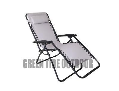 Outdoor Garden Patio Leisure Furniture Folding Padded Camping Zero Gravity Chair with Armrest and Side Table