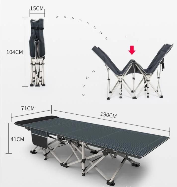 High Standard Reusable Mobile Folding Camping Bed for Camping