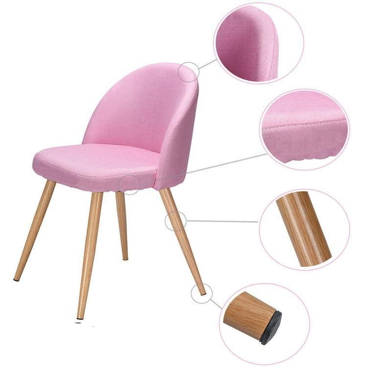 Luxury Design Restaurant Modern Fabric Dining Room Velvet Chairs with Iron Legs