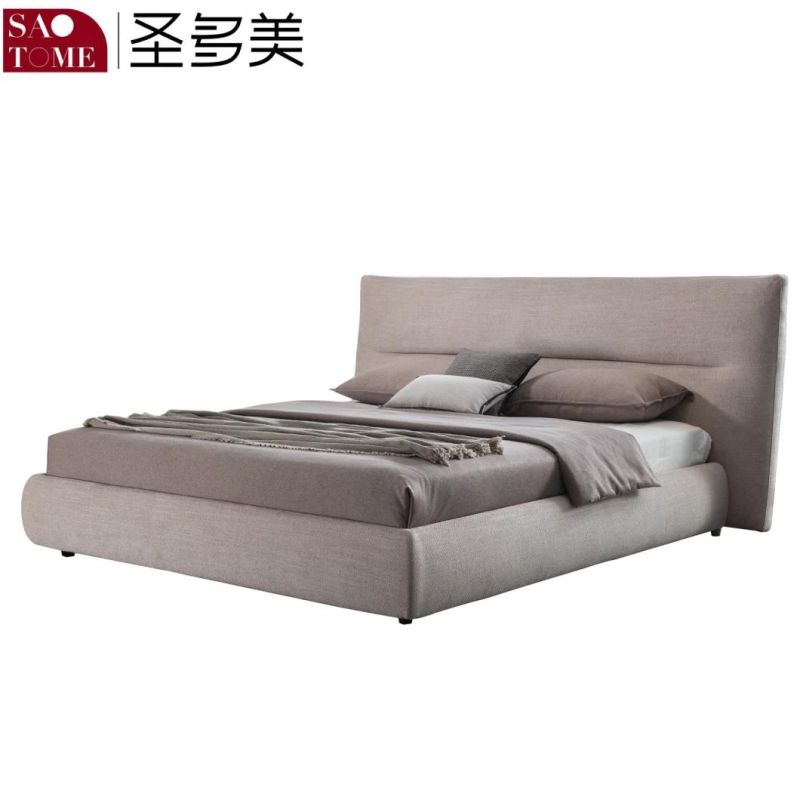 Modern Hotel Bedroom Furniture Set Fabric Grey 180m King Bed