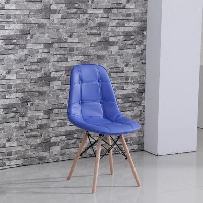2021 French Design Cheap Home Furniture PU Leather Dining Room Chairs Beech Wood Legs Colorful Nordic Faux Leather Dining Chair