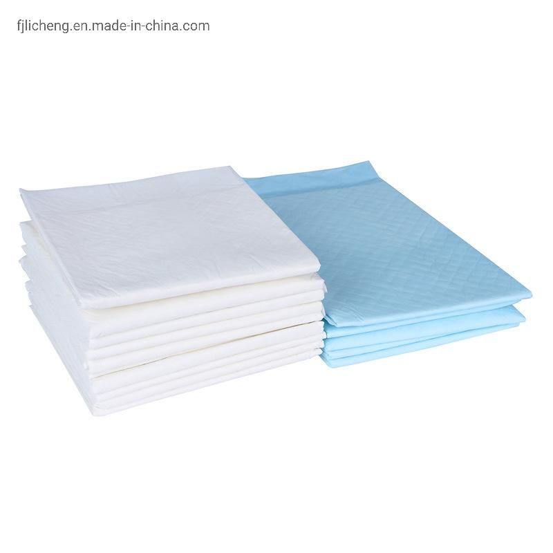 60X60cm Underpad Blue Disposable Absorbent Hygiene Sheet Bed Pads for Incontinence Waterproof Bed Pads for Elderly Training China Factory Promotion Discount