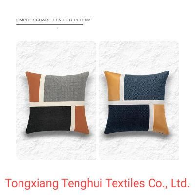 New Arrival Simple Square Leather Copy Fabric for Pillow