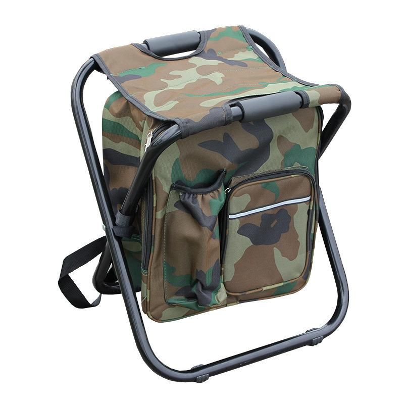 Outdoor Portable Backpack Folding Fishing Stool with Cooler Bag