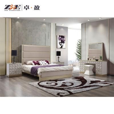 Modern Wooden Design Bedroom Furniture King Size Fabric Bed