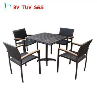 Garden Dining Plastic Wood Table and Chair