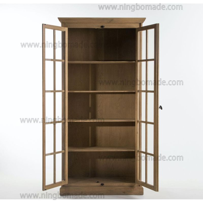 Classic French Casement Furniture Light Natural Oak Display Cabinet