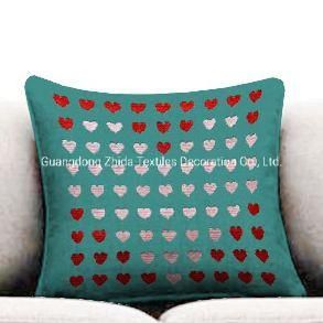 Hotel Bedding Red Heart Pattern Upholstery Sofa Fabric Pillow