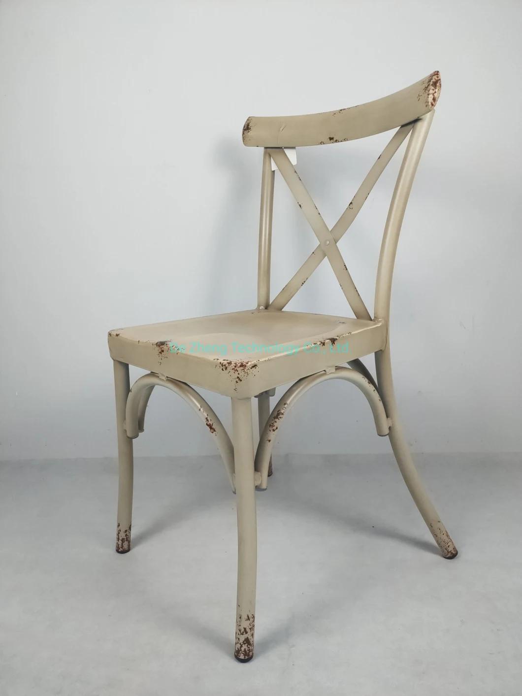 Latest Model Vintage Painting Backrest Aluminum Legs Patio Armrest Outdoor Dining Chair