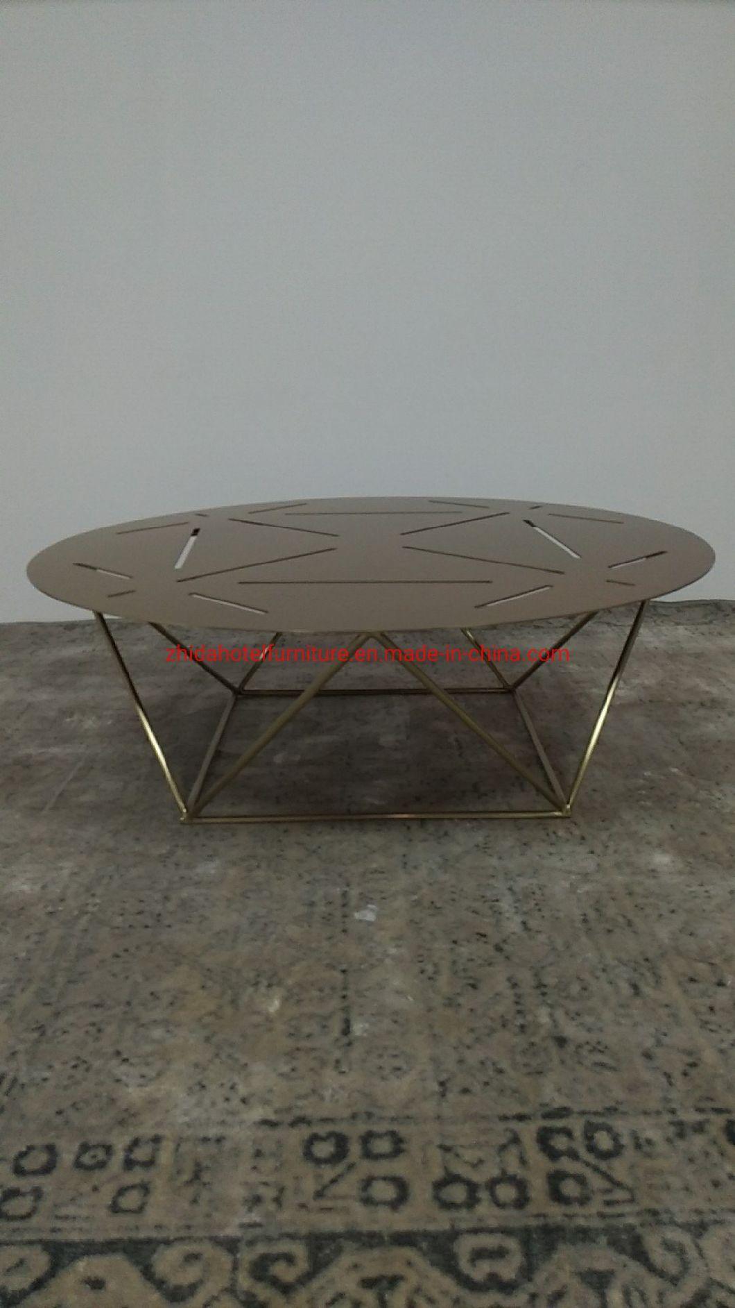 Living Room Coffee Shop Metal Marble Top Coffee Table White Coffee Table