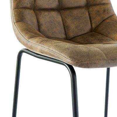 Ergonomic Metal Frame High Fabric Cover Cafe Stool Bar Chair