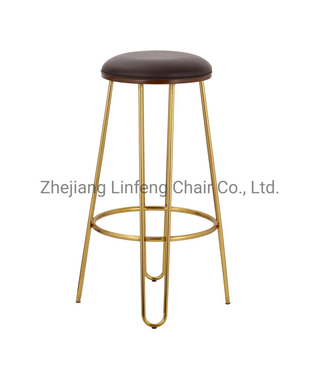 Chair Bar Counter Wholesale French Tall Table Restaurant Furniture Iron Luxury High Modern Gold Metal Stool Chair