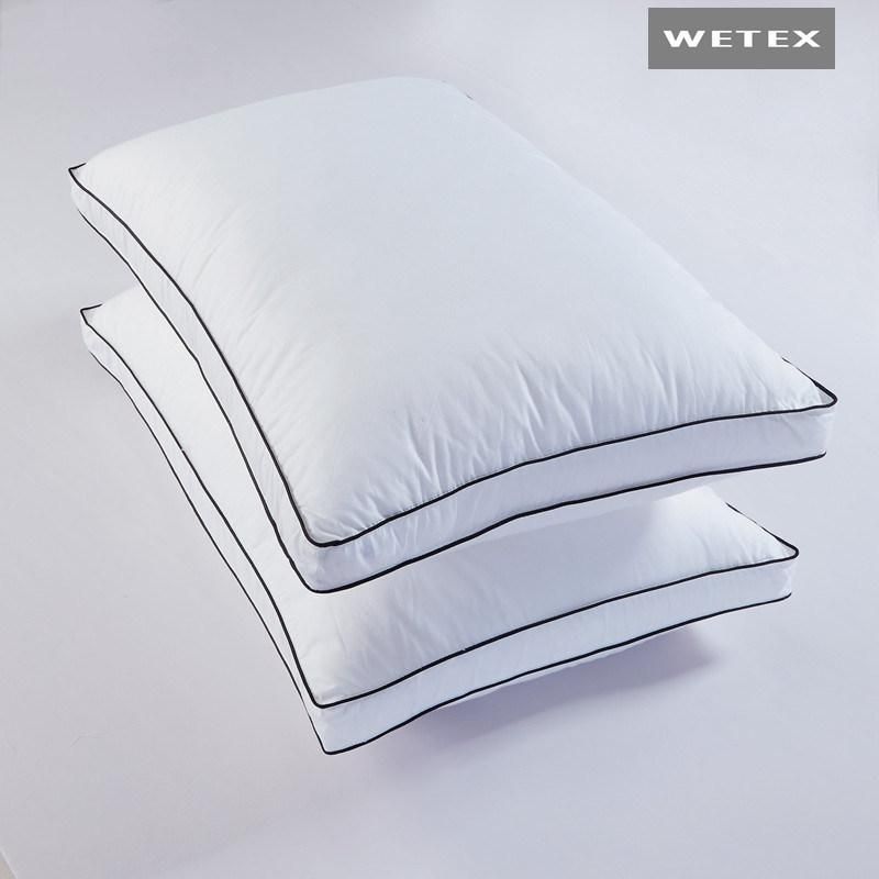 Manufacturer Wholesale 100% Combed Cotton Fabric Goose Down Alternative Filled 2" Gusset Sleeping Bed Pillow Insert for Hotel & Home