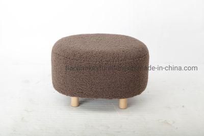 Retro Upholstered Square Ottoman Foot Fabric Padded Feet Stool 4 Leg Stands Soft Cushion Sessel