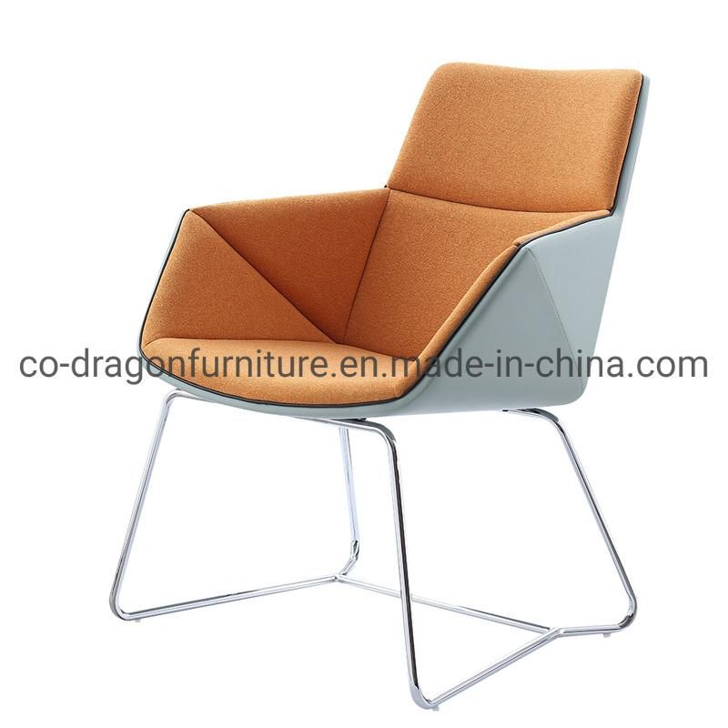 Leisure Leather Fabric Coffee Chair with Metal Legs for Home Furniture