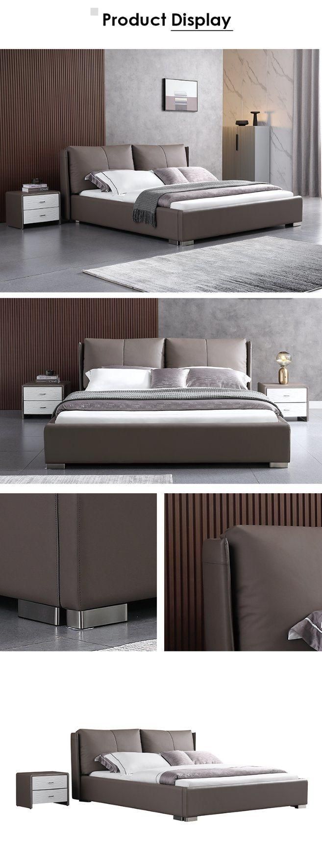 New Design Bedroom Bed Leather Furniture