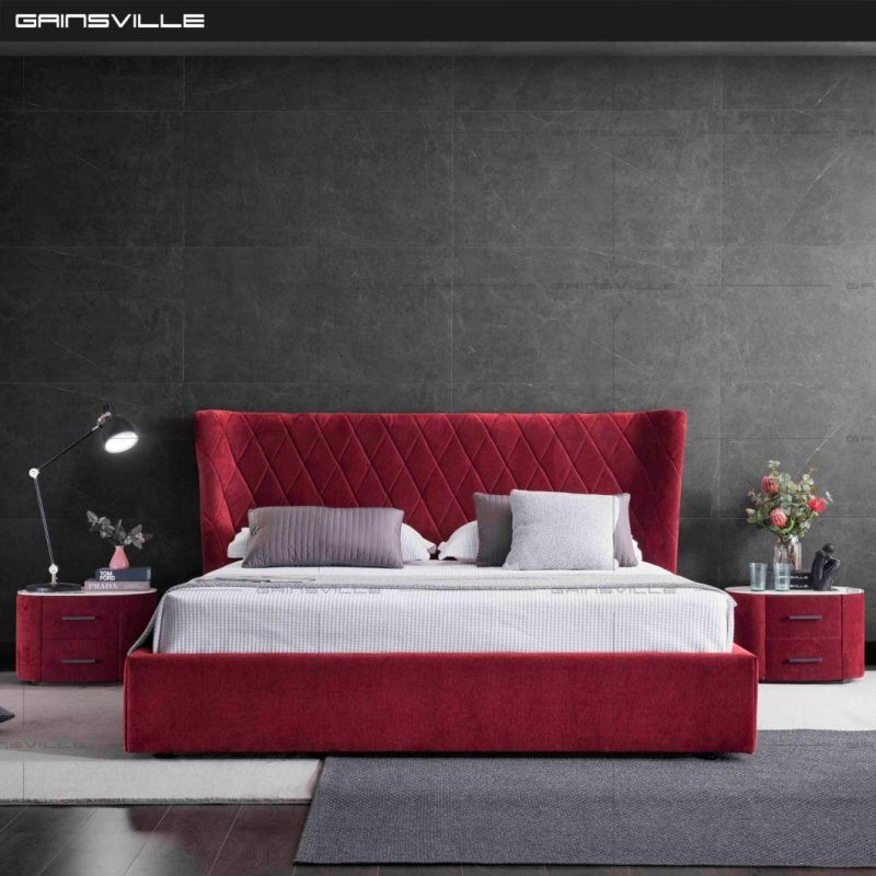 Modern Bed Furniture Beautiful Red Beds Fabric King Size Bed Gc1825