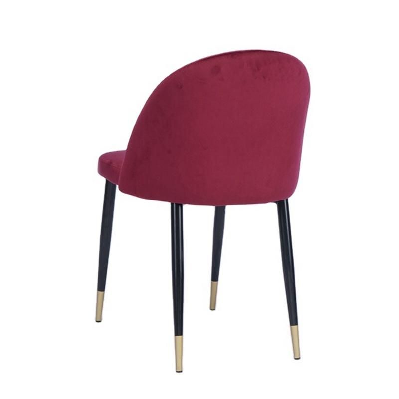 Factory Modern Custom Metal Golden Chair with Fabric Velvet Dining Room Chair