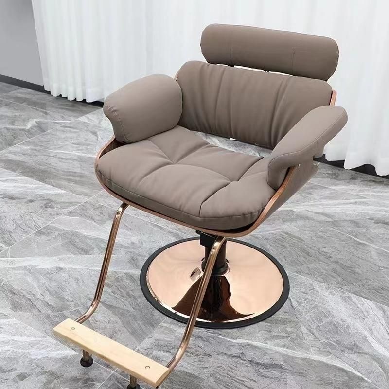 Wholesale Modern Salon Barber Chair Nail Chair Cheap Price White and Gold Barber Chair