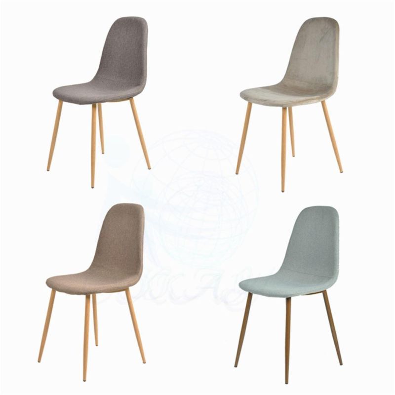 Modern Fabric Living Room Restaurant Dining Room Dining Chair Dining Chair with Black Powder Coated Legs