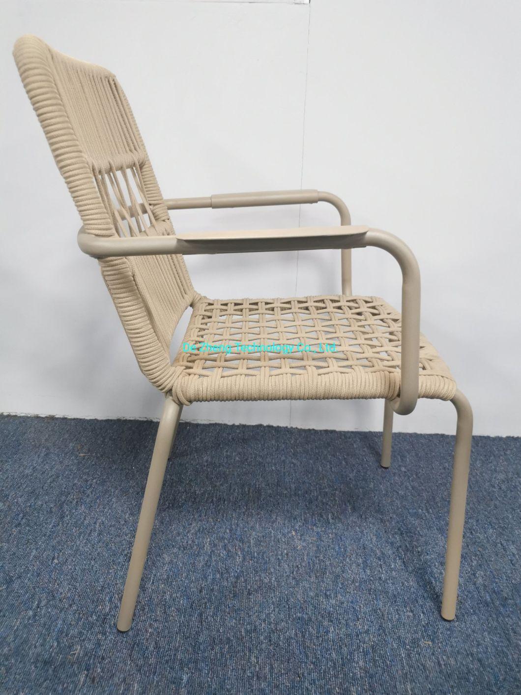 Luxury Metal Restaurant Rope Chairs Set Leisure Garden Furniture Dining Room Furniture Modern Outdoor Chair