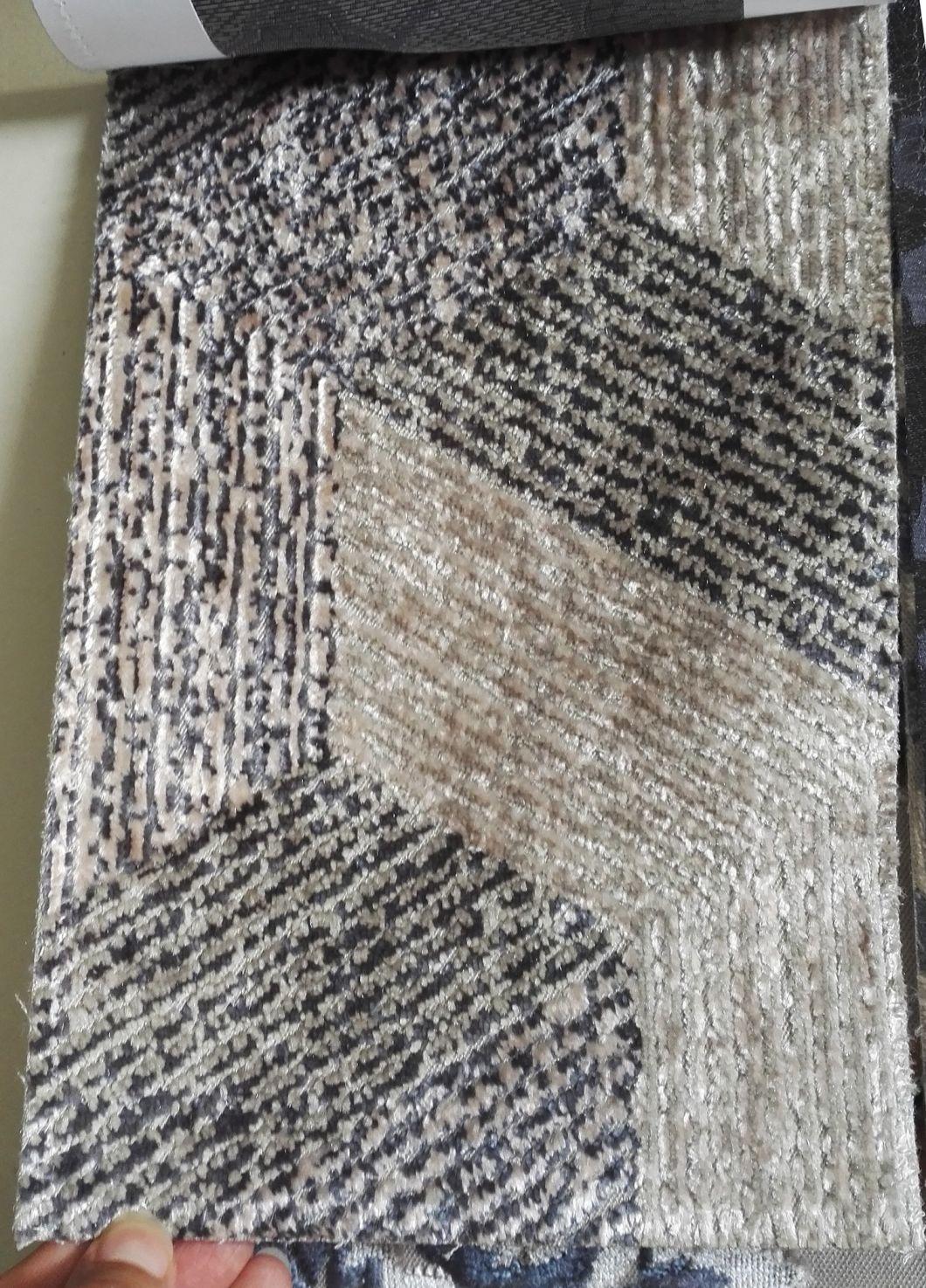 Textile Cut Velvet Stripe Jacquard Upholstery Pillow Fabric