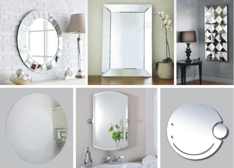 4mm 5mm 6mm Bath Mirror/Shower Room Mirror Bevelled Edge Mirror Clear Mirror /Temperedable Mirror Laminated Mirror Silver Mirror Glass