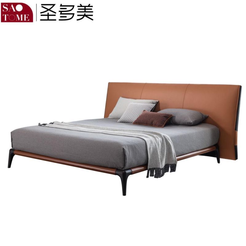 Modern Home Furniture Set Hardware Bedroom Leather Hotel King Bed