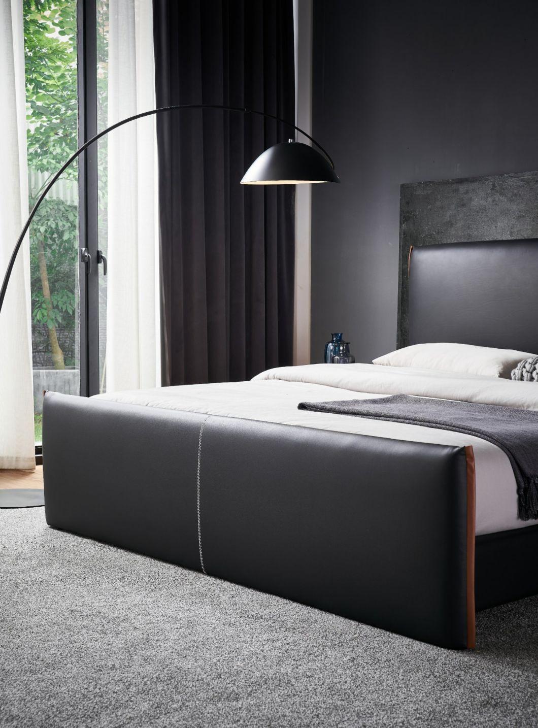 Foshan Factory Bed Furniture Modern Bedroom Set Leather Bed Wall Bed a-GF005