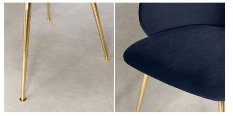 Chromed Metal Legs Fabric Cushion Ring Back Dining Room Chair