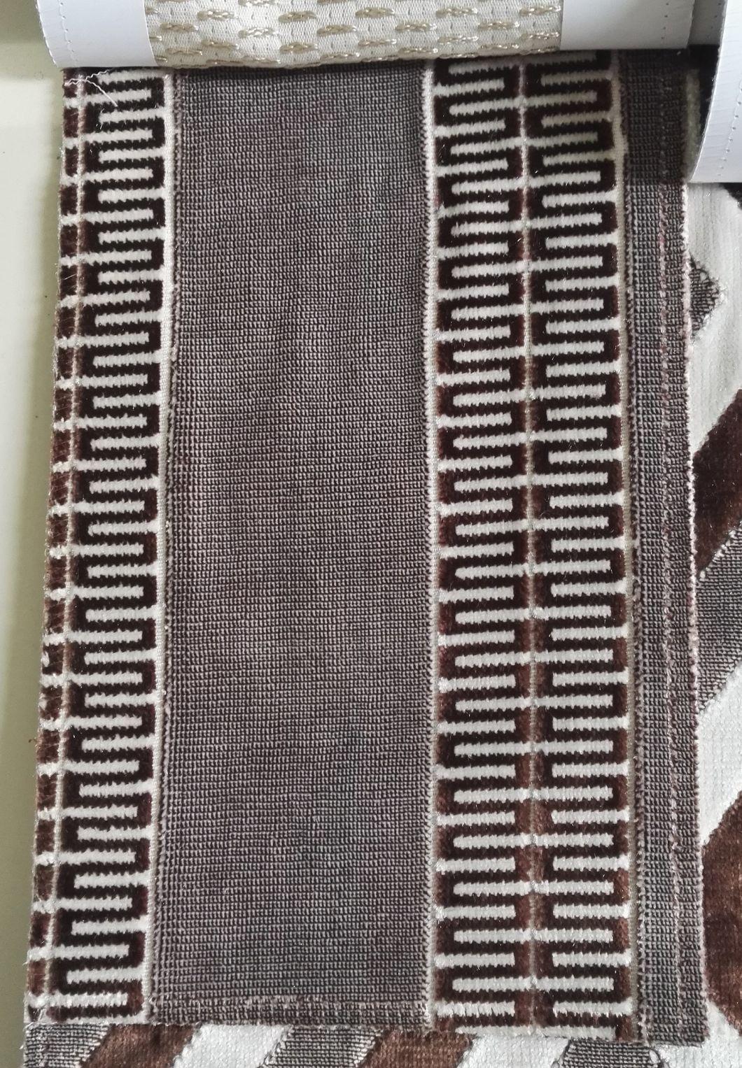 Textile Cut Velvet Upholstery Horizontal Bar Upholstery Pillow Fabric