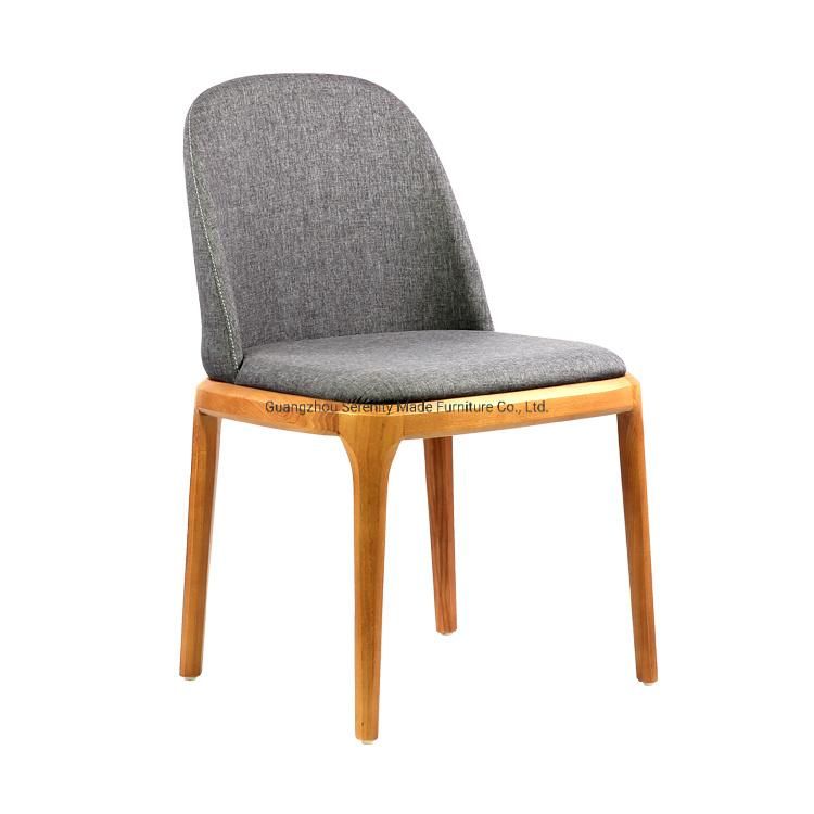 Nordic Style Fabric Solid Wood Frame Dining Chair