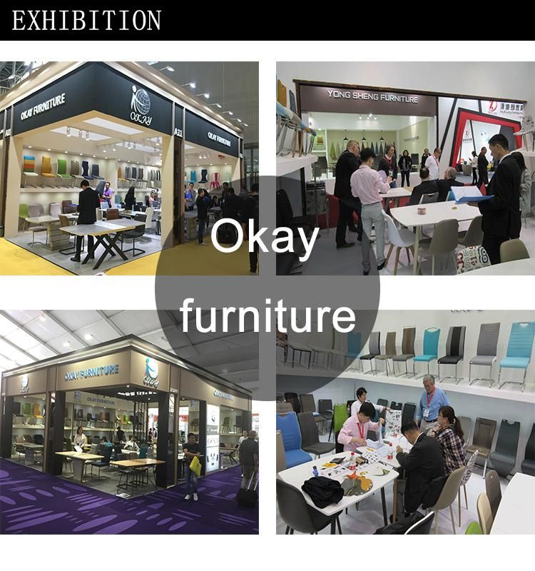 Okay Wholesale Design Room Furniture Nordic Velvet Fabric Modern Luxury Dining Chairs Metal Legs Black Gold PU Dining Chair