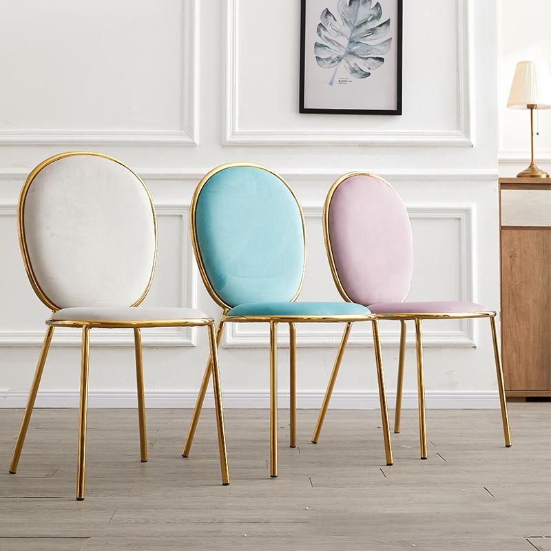 Modern Design Banquet Wedding Eventfurniture Velvet Dining Chair with Golden Legs