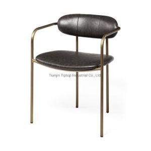 French Style Tufted Fabric Upholstered Dining Chair Metal Button Dining Chair