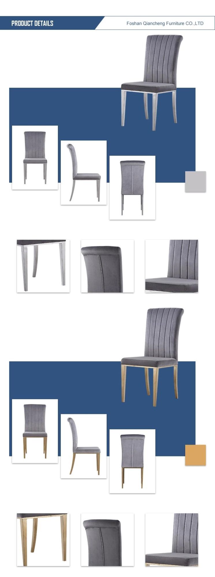 Dining Room Furniture Modern Hotel Dining Chair Silver Restaurant Ding Table and Dining Chair
