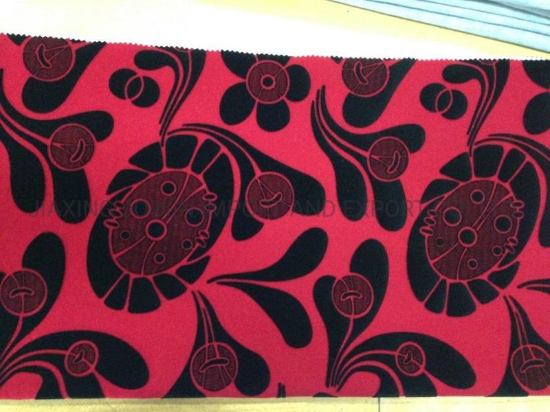 New Design Flock on Flock Fabric for Sofa and Furniture