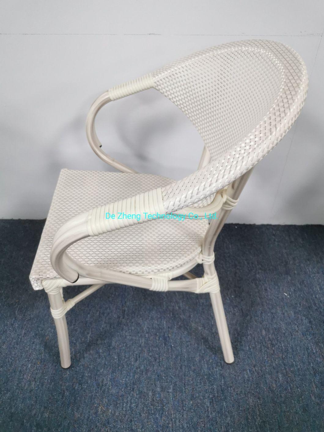 Modern Outdoor Handmade Furniture High Quality Stackable Rattan Textylene Mesh Chair Dining Set Garden Deck Chairs