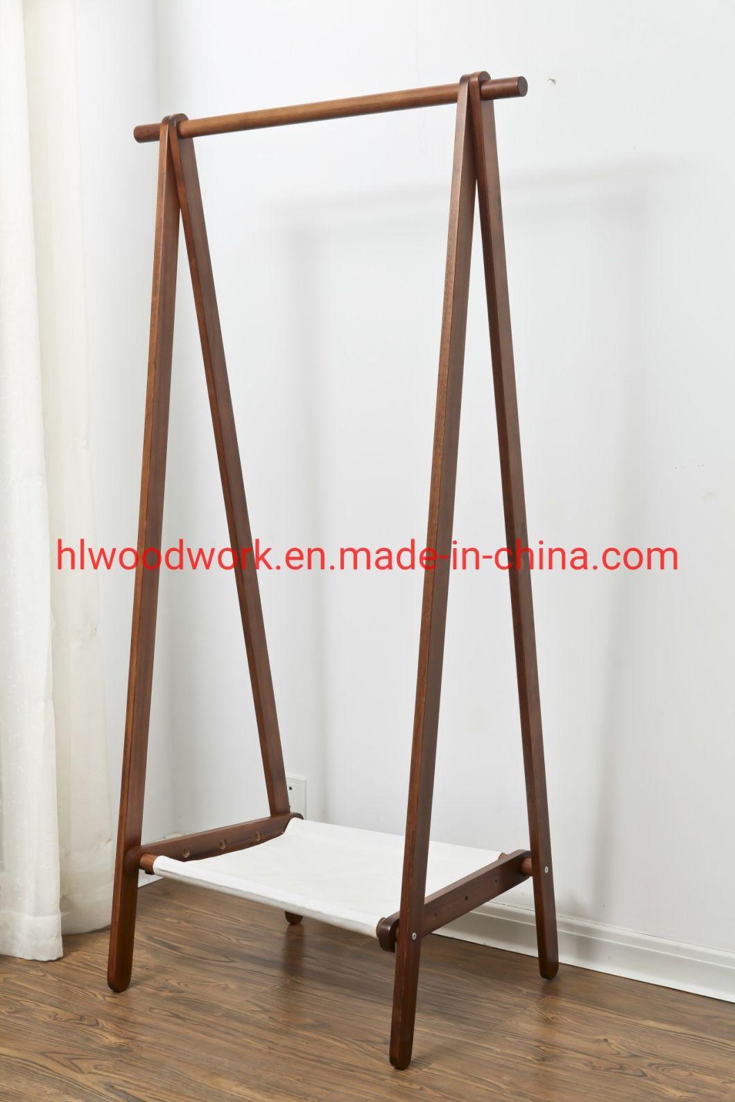 Beech Wood Stand Coat Rack Stand Hanger Foyer Furniture Brown Color Fabric Style Living Room Coat Rack