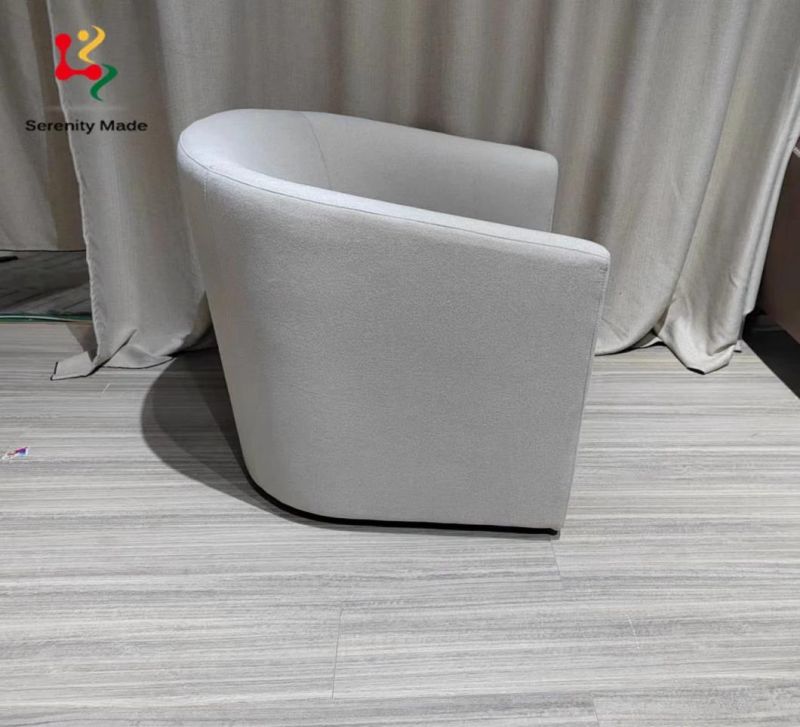 Modern Design Hotel Restaurtant Lounge Furniture Upholstered Wood Frame Fabric Single Sofa Chair for Living Room